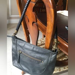Vintage The Sak Black Leather Bag, twisted leather Handle